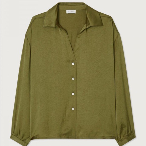 American Vintage Tops - American Vintage Olive Button-Down Shirt